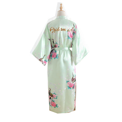 Bridesmaid Imitation Silk Dressing Gown Dressing Gown Bridal Nightgown