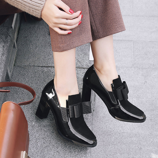 40-43 Lrge Size Shoes Spring New Single Shoes Thick Heel Women s Shoes