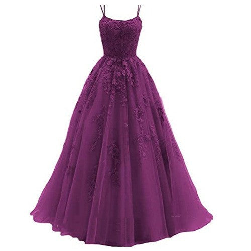 Camisole Ball Gown Long Tulle Lace Party Evening Gown