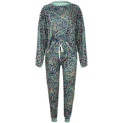 Printed Comfortable Long Sleeve Pants Ladies Loungewear