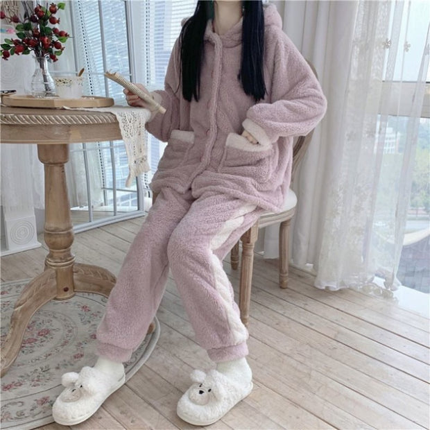 Ladies Flannel Loungewear Two-piece Princess Style