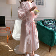 Cute Bathrobe Floral Long Kimono Loungewear